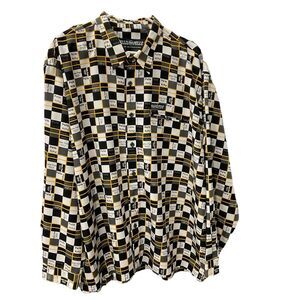 PELLE PELLE by‎ Marc Buchanan XLarge Checkerboard 90s Rave Shirt Vintage 80s 90s